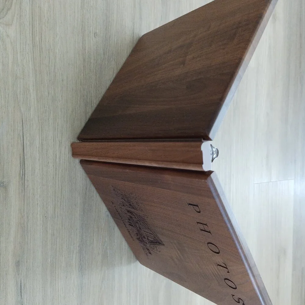 Solid Wood photo album Binder, Laser Engraved